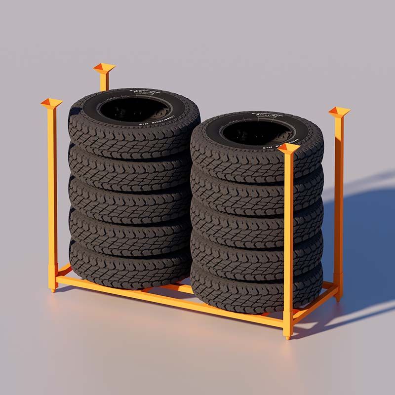Stacking tire rack with truck & bus - Gallery Image 3
