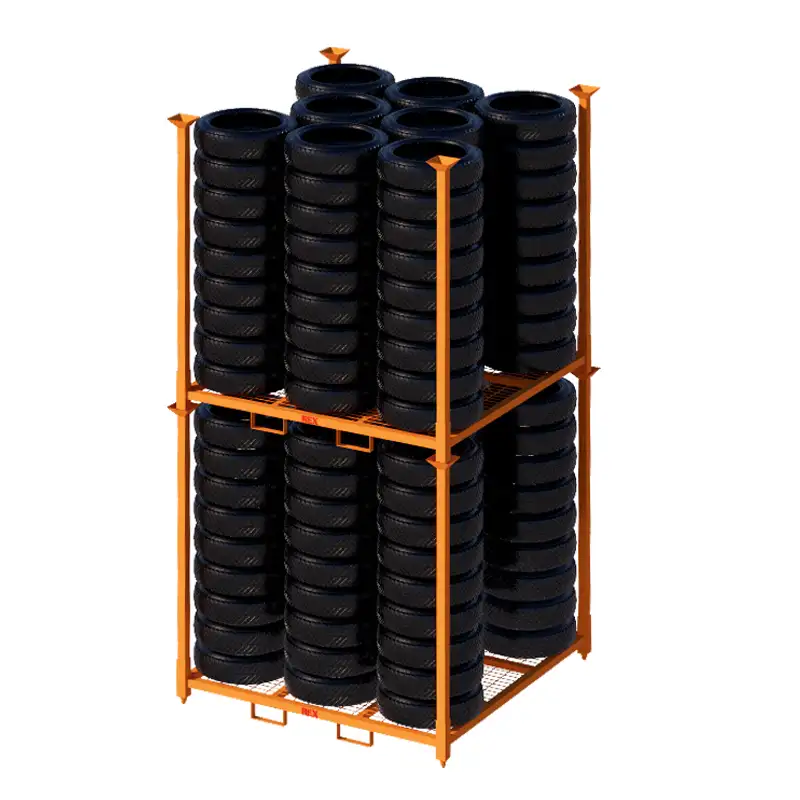 72×72×72-Inch Stackable Tire Rack Specifically for Motorcycle Tires - Gallery Image 5