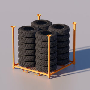 Durable Steel Tyre Stillages for Truck Tires | Stackable Storage & Logistics Solution