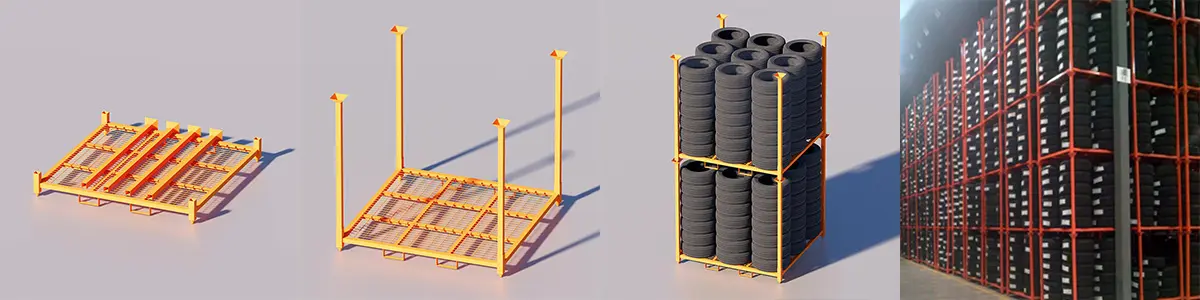 Foldable tire rack usage
