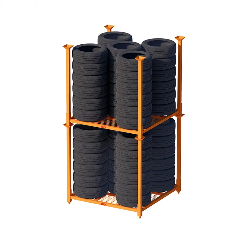 1524 x 1524 mm Stacking tyre rack with wire mesh decking - Gallery Image 5