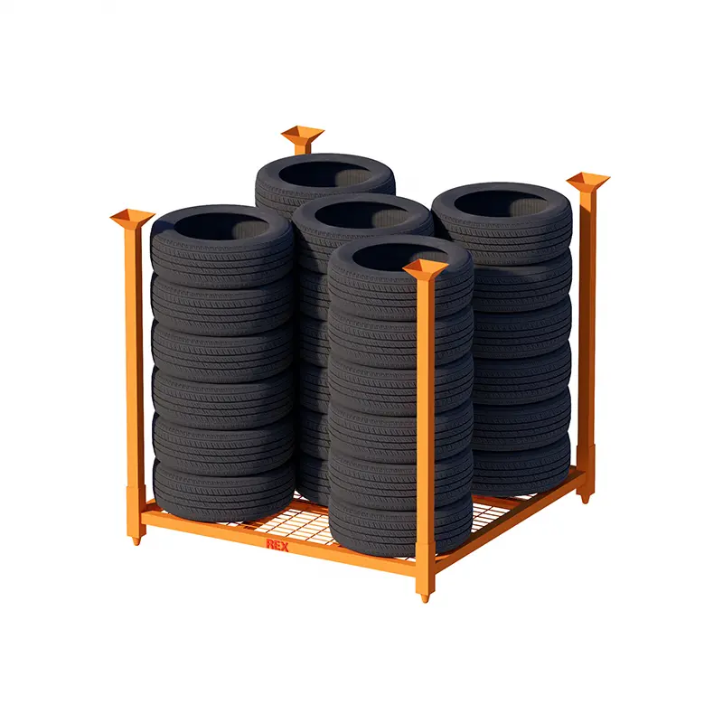 1524 x 1524 mm Stacking tyre rack with wire mesh decking - Gallery Image 1